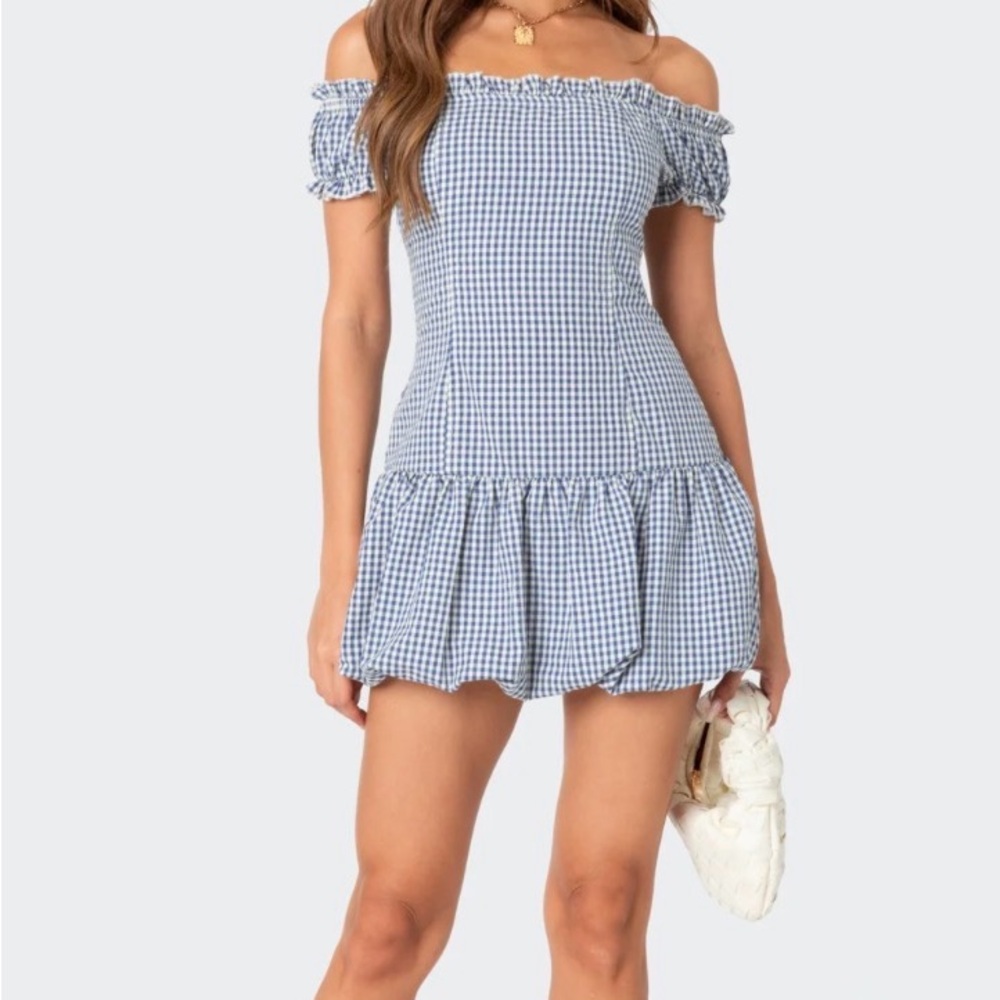 NWT Edikted Off Shoulder Bubble Mini Dress